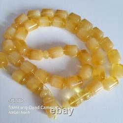 Natural Baltic Amber Islamic Prayer Beads Misbaha Tasbih Rosary 86g Pressed