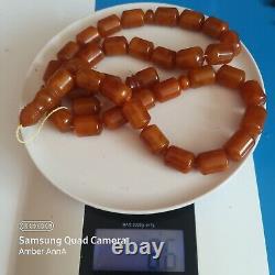 Natural Baltic Amber Islamic Prayer Beads Misbaha Tasbih Rosary 86g Pressed