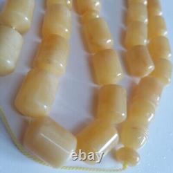 Natural Baltic Amber Islamic Prayer Beads Misbaha Tasbih Rosary 87g Pressed