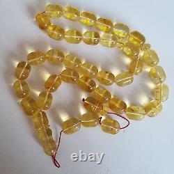 Natural Baltic Amber Islamic Prayer Beads Misbaha Tasbih Rosary 88g