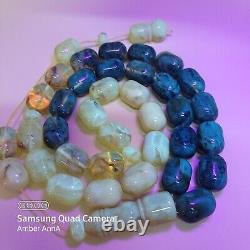 Natural Baltic Amber Islamic Prayer Beads Misbaha Tasbih Rosary 88g combined