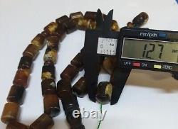 Natural Baltic Amber Islamic Prayer Beads Misbaha Tasbih Rosary 89.85 g Pressed