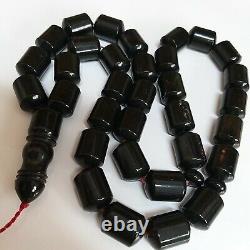 Natural Baltic Amber Islamic Prayer Beads Misbaha Tasbih Rosary 93g Pressed