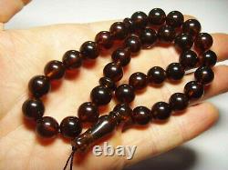 Natural Baltic Amber Islamic Prayer Beads Misbaha Tasbih Rosary pressed