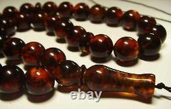 Natural Baltic Amber Islamic Prayer Beads Misbaha Tasbih Rosary pressed