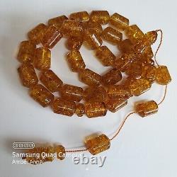 Natural Baltic Amber Islamic Prayer Beads Misbaha Tasbih Rosary with explosions