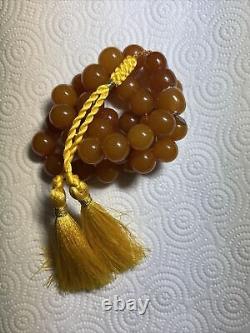 Natural Baltic Amber Islamic Prayer Beads Muslim Misbaha Tasbih Rosary 33