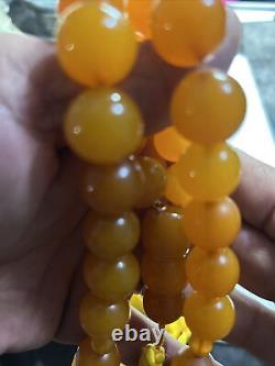 Natural Baltic Amber Islamic Prayer Beads Muslim Misbaha Tasbih Rosary 33