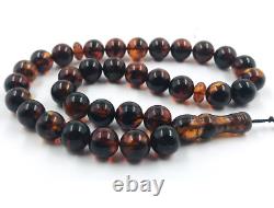 Natural Baltic Amber Islamic Prayer Muslim Tasbih Rosary 33 Beads pressed