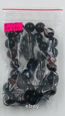 Natural Baltic Amber Islamic Prayer Muslim Tasbih Rosary 33 Beads pressed