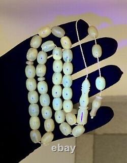 Natural Baltic Amber Islamic Prayer Rosary 24g. Egg Yolk 33 Beads Misbaha