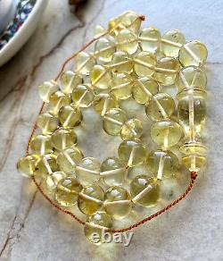 Natural Baltic Amber Islamic Prayer Rosary 33g. Pumpkin Beads Tesbih Misbaha