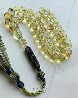Natural Baltic Amber Islamic Prayer Rosary 39g. Beads Tesbih Misbah Kehribar