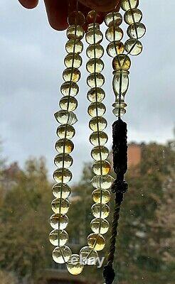 Natural Baltic Amber Islamic Prayer Rosary 39g. Beads Tesbih Misbah Kehribar