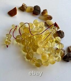 Natural Baltic Amber Islamic Prayer Rosary 43g. Pumpkin 33 Beads Tesbih Misbaha
