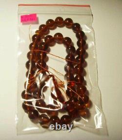 Natural Baltic Amber Islamic Prayer Rosary 45 Bead Tesbih Misbah pressed 48gr