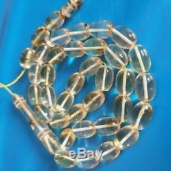 Natural Baltic Amber Islamic Prayer Rosary Barrel Beads 19g with inclusions
