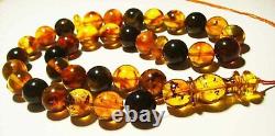 Natural Baltic Amber Islamic Prayer Rosary Beads Misbah Tasbih pressed