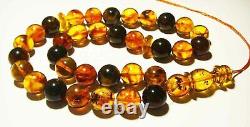 Natural Baltic Amber Islamic Prayer Rosary Beads Misbah Tasbih pressed