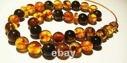 Natural Baltic Amber Islamic Prayer Rosary Beads Misbah Tasbih pressed