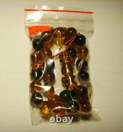 Natural Baltic Amber Islamic Prayer Rosary Beads Misbah Tasbih pressed