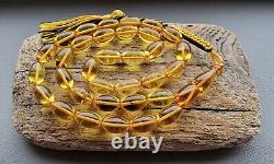 Natural Baltic Amber Islamic prayer beads 33 olive beads 16×10mm 34,4gr No. 215