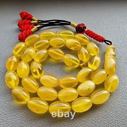 Natural Baltic Amber Islamic prayer beads 33 olive beads 16x11mm 44,2gr No. 201