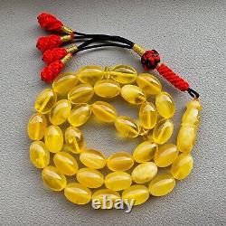 Natural Baltic Amber Islamic prayer beads 33 olive beads 16x11mm 44,2gr No. 201