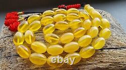 Natural Baltic Amber Islamic prayer beads 33 olive beads 16x11mm 44,2gr No. 201