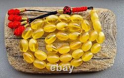 Natural Baltic Amber Islamic prayer beads 33 olive beads 16x11mm 44,2gr No. 201