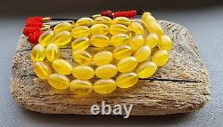 Natural Baltic Amber Islamic prayer beads 33 olive beads 16x11mm 44,2gr No. 201