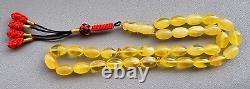 Natural Baltic Amber Islamic prayer beads 33 olive beads 16x11mm 44,2gr No. 201