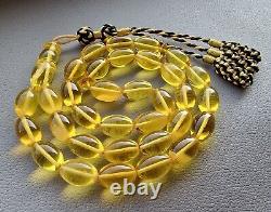 Natural Baltic Amber Islamic prayer beads 33 olive beads 16x11mm 45,7gr No. 199