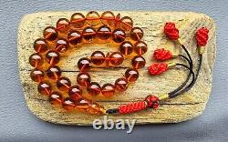 Natural Baltic Amber Islamic prayer beads 33 round beads 11mm 29gr no. 232