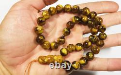 Natural Baltic Amber Muslim Prayer Beads Islamic Rosary Tasbih prayer pressed