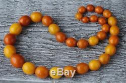 Natural Baltic Amber Necklace Antique Beads 72.69 gr Gorgeous