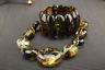 Natural Baltic Amber Necklace Bracelet Set Round Clear Green Color SIlver Clasp
