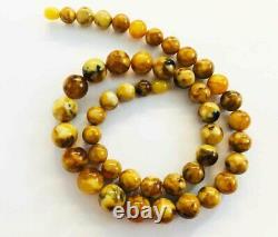 Natural Baltic Amber Necklace Butterscotch Amber Round Amber Beads 36gr pressed