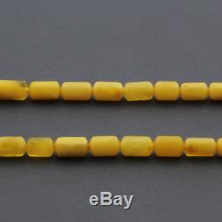 Natural Baltic Amber Necklace Cylinder Beads up to 13mm. 50cm. 25gr NPR51