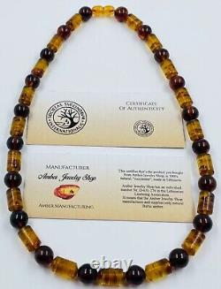 Natural Baltic Amber Necklace Genuine Amber Beads Necklace pressed