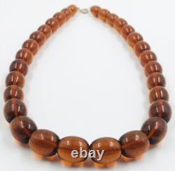 Natural Baltic Amber Necklace Large Amber Beads necklace pressed 57gr