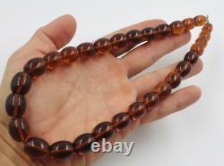 Natural Baltic Amber Necklace Large Amber Beads necklace pressed 57gr