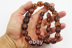 Natural Baltic Amber Necklace large Amber Beads Necklace pressed