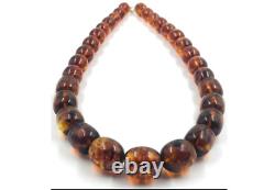 Natural Baltic Amber Necklace large Amber Beads Necklace pressed