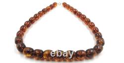 Natural Baltic Amber Necklace large Amber Beads Necklace pressed