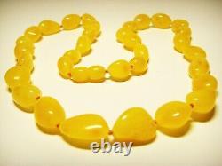 Natural Baltic Amber Necklace yellow beads knotted Ladies amber beads