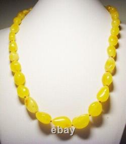 Natural Baltic Amber Necklace yellow beads knotted Ladies amber beads