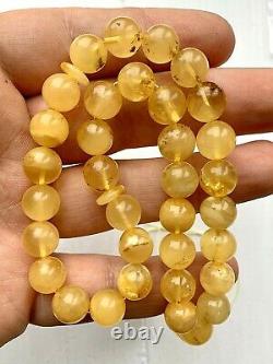 Natural Baltic Amber Poland 22gr Islamic Prayer Rosary Round Beads Tesbih Misbah