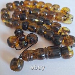 Natural Baltic Amber Prayer 33 Beads Misbaha Tasbih Rosary 60g