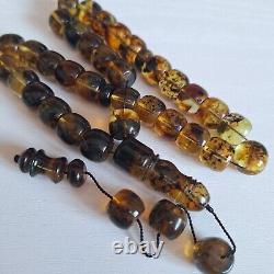 Natural Baltic Amber Prayer 33 Beads Misbaha Tasbih Rosary 60g